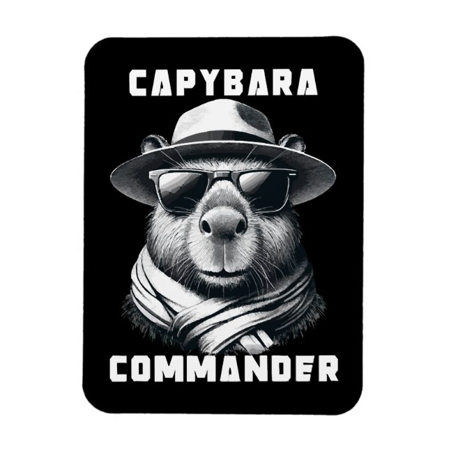 Ímã Capivara Com Óculos De Sol Capy Comandante (Vertical)