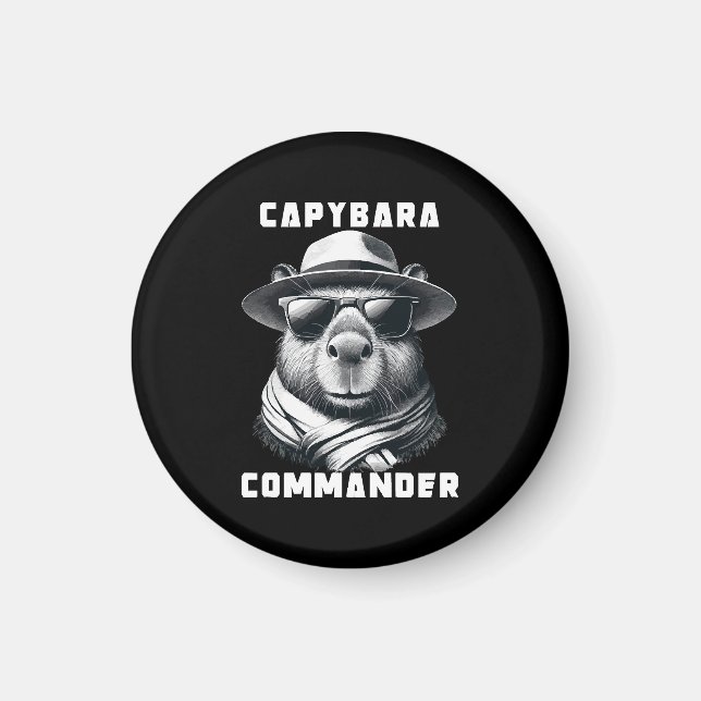 Imã Capivara Com Óculos De Sol Capy Comandante (Frente)