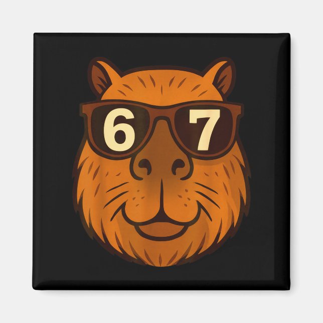 Imã Capivara Engraçada Sungles 67 Seis Sete Meme  (Frente)