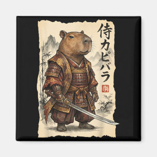 Imã Capivara Samurai Arte Japonesa Gráfico Vintage Eng