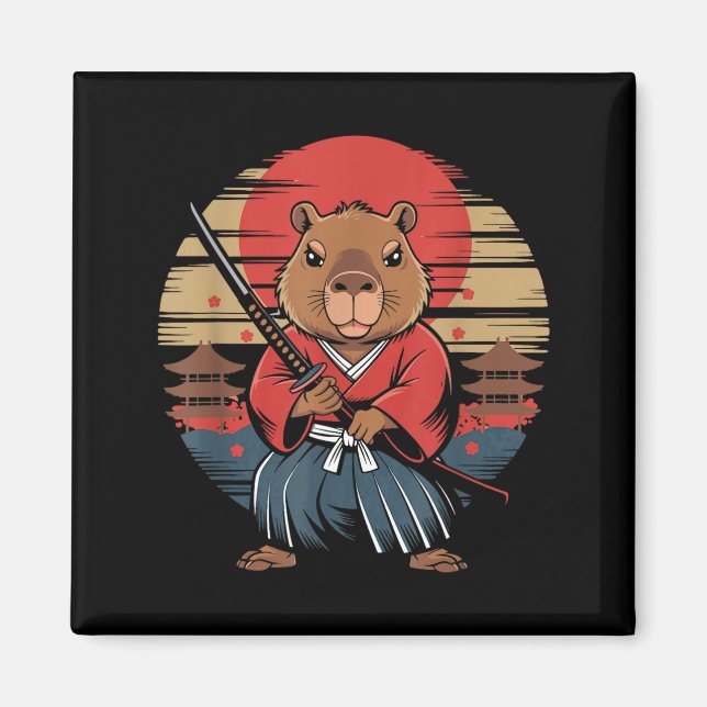 Imã Capivara Samurai Japonês (Frente)