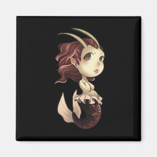 Imã Capricorn Chibi Anime Bonita Garota Solo Sticker