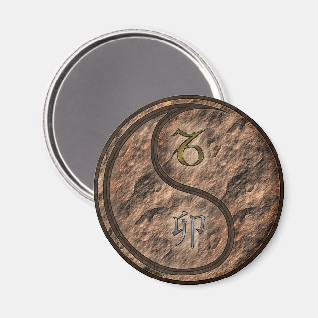 Imã Capricórnio & Coelho de Terra (Front/Back)
