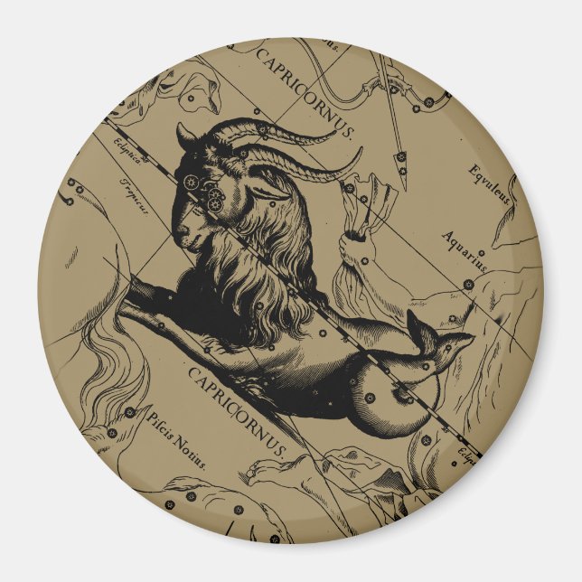 Imã Capricórnio Constelação Hevelius 1690 em Taupe (Frente)