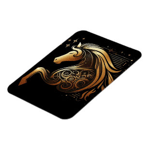 Ímã Capricórnio Zodíaco Cavalo Dourado Astrologia