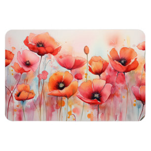 Ímã Cápsulas de Aquarela Vermelha em um Campo