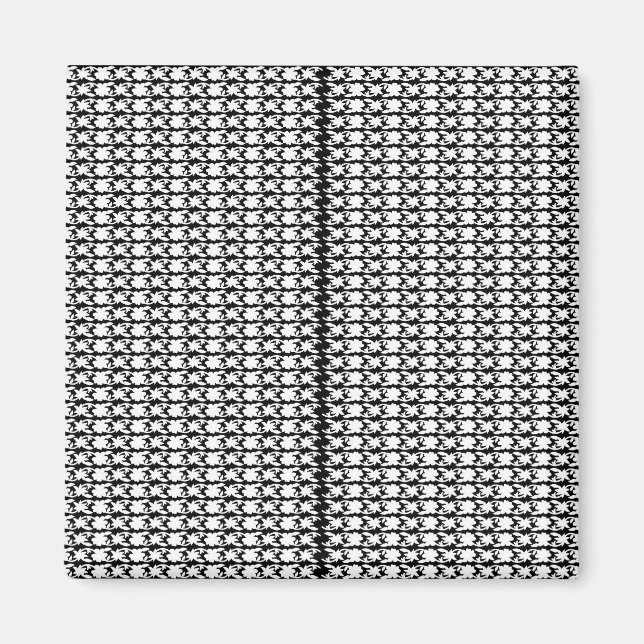 Imã Captivando Foto de Padrão Preto e Branco (Frente)