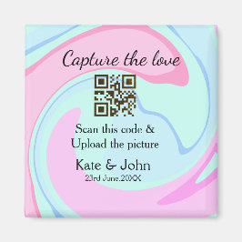 Imã Capturar o amor adicionar QR scan mármore rosa azu