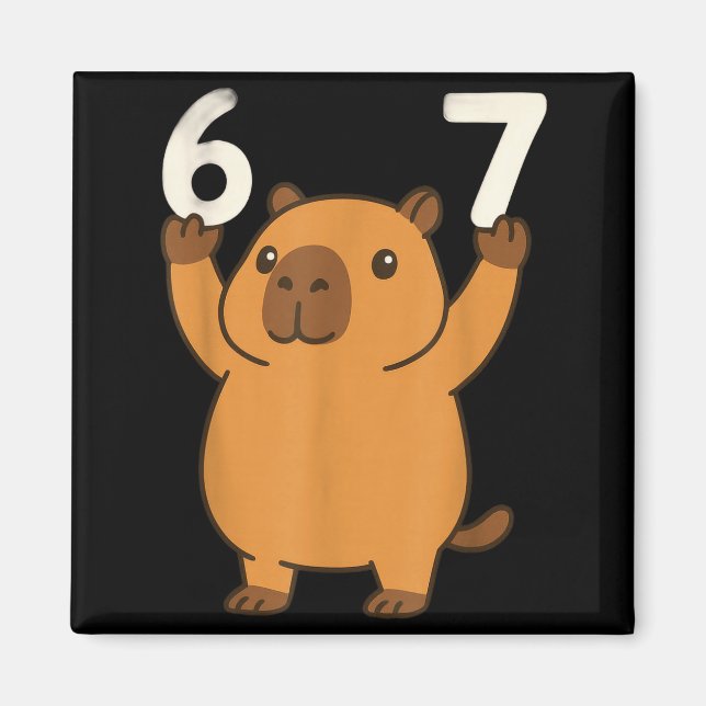 Imã Capybara 67 Meme Six Seven Funny  (Frente)