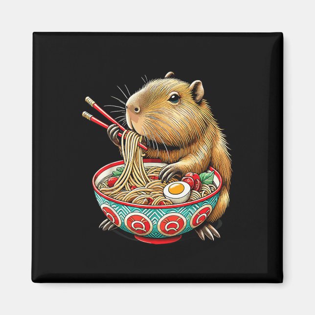 Imã Capybara ama Noodle Capybara comendo Ram Japonês (Frente)