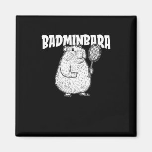 Imã Capybara Badminton Shuttle - Jogadora Racket Badmi