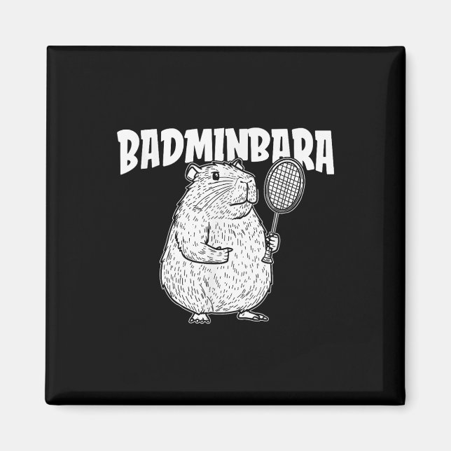Imã Capybara Badminton Shuttle - Jogadora Racket Badmi (Frente)
