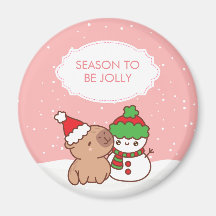 Capybara E Snowman Season Para Ser Jolly Cute Xmas