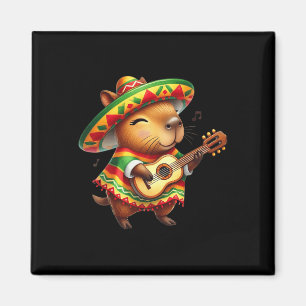Imã Capybyra Sombrero Guitar Cinco De Mayo Kid Mexican