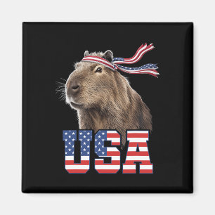 Imã Capyra Usa Bandeira Patriótica Americana Homens Mu