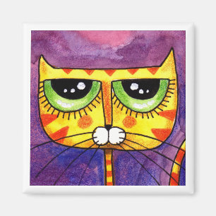 Imã Cara amarela do gato - ímã