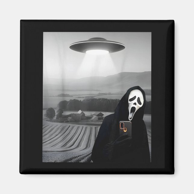 Imã Cara assustadora fofa de terror fantasma selfie co (Frente)