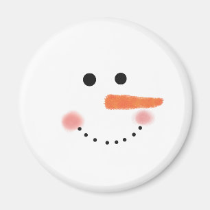 Imã Cara bonito do boneco de neve redonda