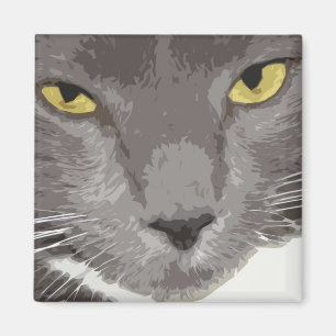 Imã Cara cinzenta artística do gato