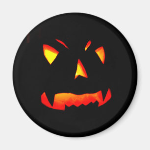 Imã Cara De Abóbora De Halloween Assustada