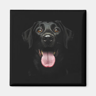 Imã Cara de Cachorro Labrador Retriever Preto Fofo Lab