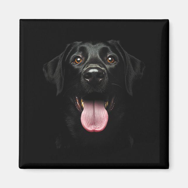 Imã Cara de Cachorro Labrador Retriever Preto Fofo Lab (Frente)