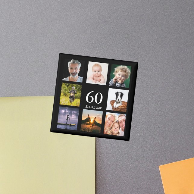 Imã cara de colagem de fotos da festa de aniversário 6 (Criador carregado)