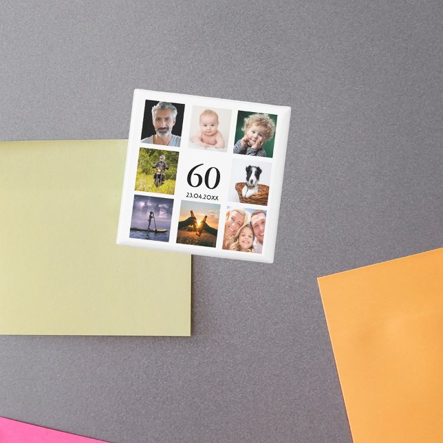 Imã cara de colagem de fotos da festa de aniversário 6 (Criador carregado)