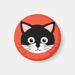 Imã Cara de Gato Fofa Ilustração Vibrante