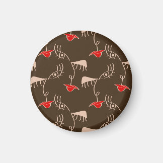 Imã Cara de mulher de uma linha: padrão de abstrato.