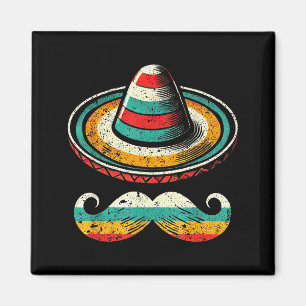 Imã Cara de Sombrero Cinco De Mayo Bigode Fiesta Homem