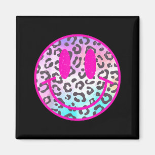 Imã Cara de Sorriso de Leopardo Rosa Camiseta Preppy T
