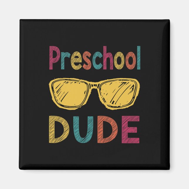 Imã Cara Divertido Preschool Presente de Volta às Aula (Frente)