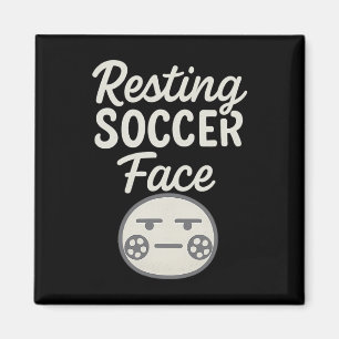 Imã Cara engraçada de descanso de futebol Fã de futebo