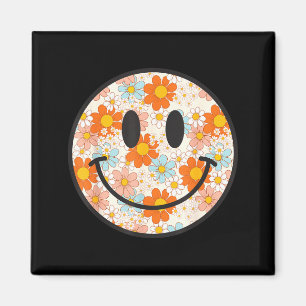 Imã Cara Feliz de Trevo Retro Sorriso Préppy Estética