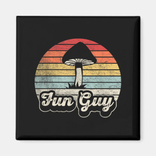 Imã Cara Fun Guy Cogumelo Engraçado Pun Retro Vintage