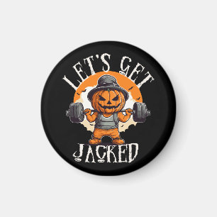 Imã Cara Vamos Ficar Musculosos Abóbora Jack-O-Lantern