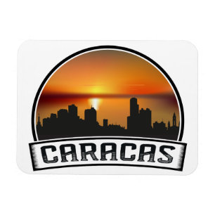 Ímã Caracas Venezuela Paisagem Urbana Pôr do Sol Viage