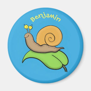 Imã Caracol bonito e feliz numa ilustração de desenh