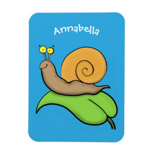 Ímã Caracol bonito e feliz numa ilustração de desenh
