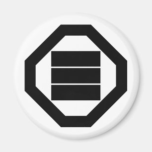 Imã Caracteres Kanji para três na bandeja