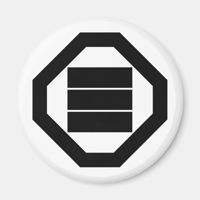 Imã Caracteres Kanji para três na bandeja (Frente)