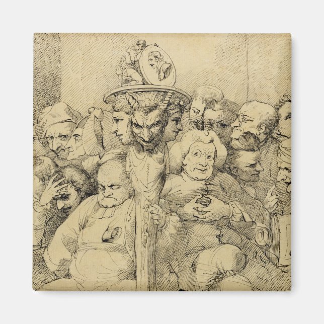 Imã Caracteres Literários Reunidos Ao Redor Do Medalhã (Frente)