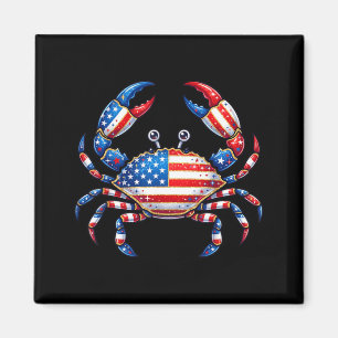 Imã Caranguejo da Bandeira Americana Patriótico 4 de J