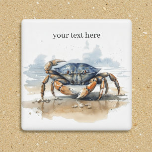 Imã Caranguejo de Praia em Aquarela, personalizado