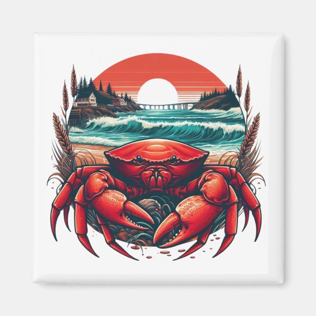 Imã caranguejo do Maine costeiro/náutico (Frente)