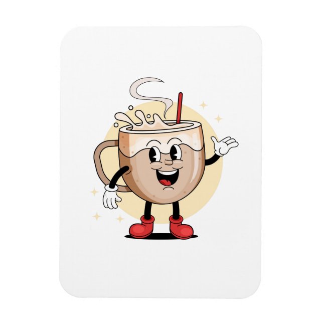 Ímã Caráter de café agradável e lúdico (Vertical)