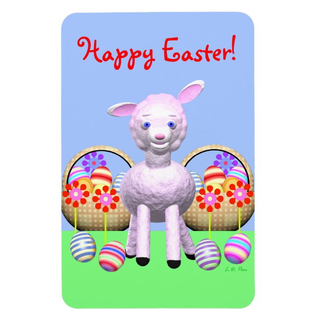 Ímã Caráter e cestos de Páscoa (Vertical)