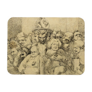 Ímã Caráteres literários montados em torno do medalh