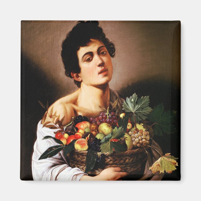Imã Caravaggio Boy com uma cesta de Fruta (Frente)